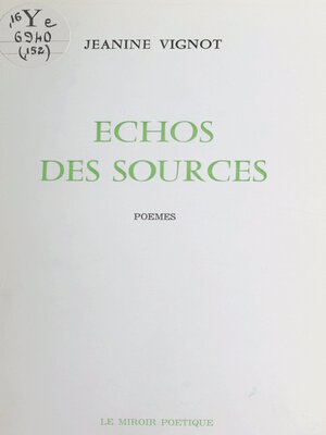 cover image of Échos des sources